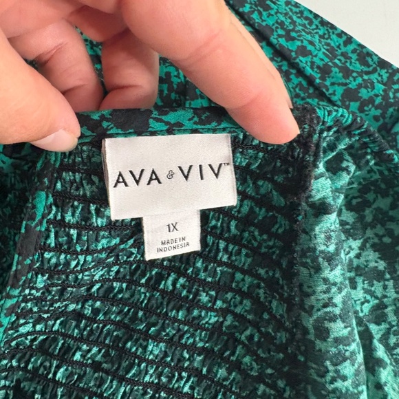 Ava Viv Plus Size Peplum Smocked Blouse - Picture 10 of 13